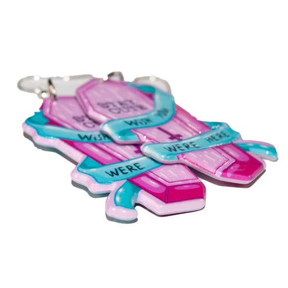 3/$25 Goth Stay Cute Coffin Resin Earrings hypoallergenic nickel free 925 - Picture 3 of 3